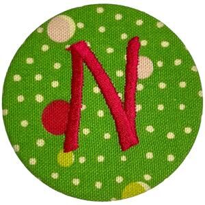 Monogrammed Embroidered Initial Letter N Personal Mirror for Makeup Bag Purse